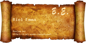 Biel Emma névjegykártya